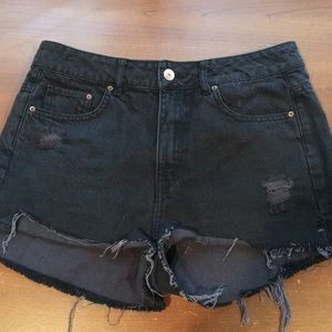 H&M black denim shorts